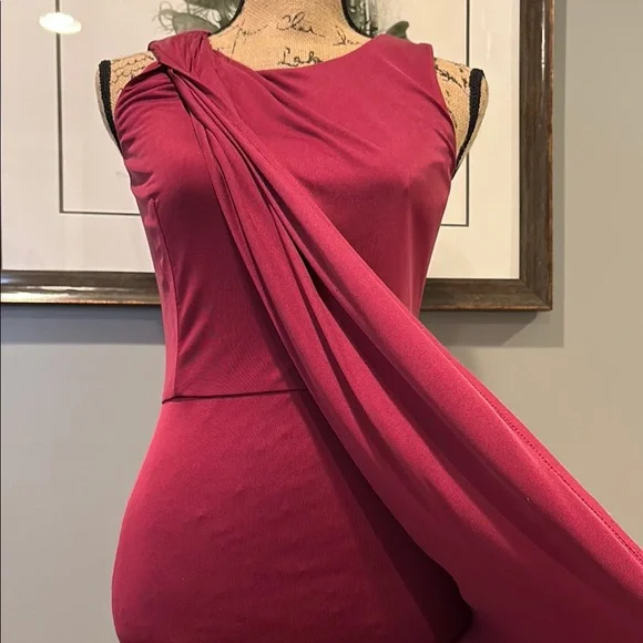 CoOp Barneys New York Burgundy Sleeveless Sheath Dress - Picture 5 of 11